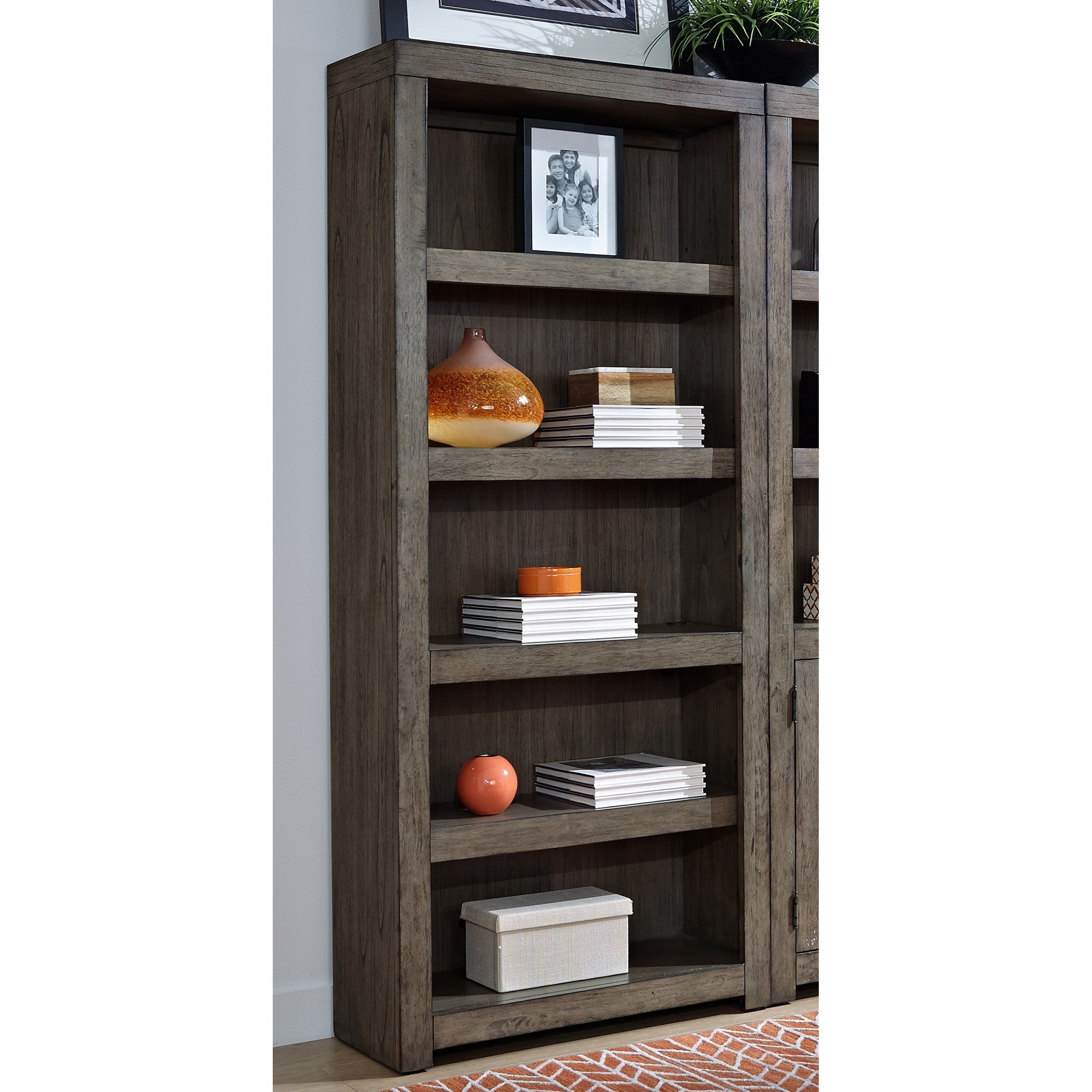 Aspenhome Modern Loft IML333GRY Contemporary Open Bookcase with 5 Adjustable Shelves Dunk